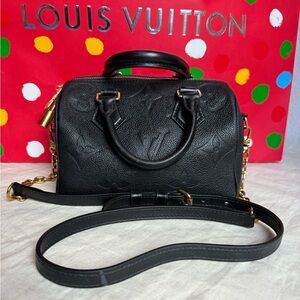 Louis Vuitton  Empreinte Monogram Giant Speedy Bandouliere 20 Black